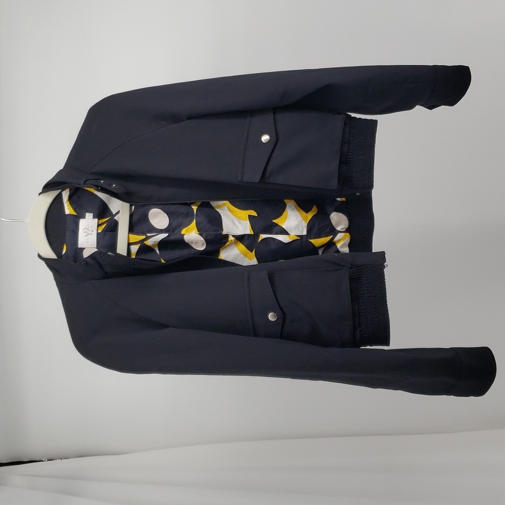 Morrissey Y? Black Cropped Snap Zipper Silver Snap Detailing Abstract Lining 4